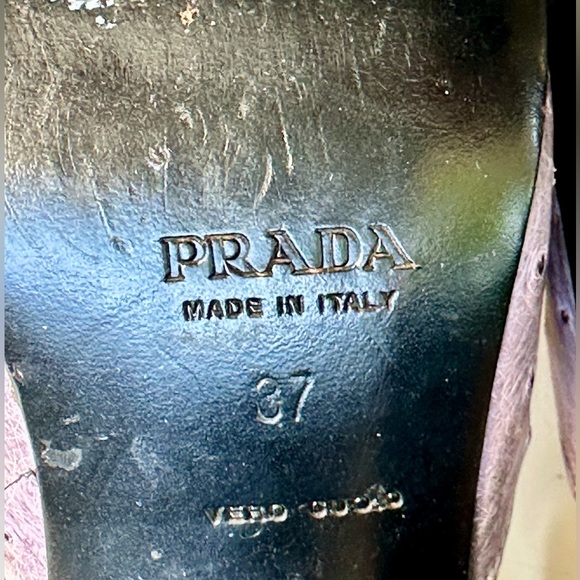Prada Ostrich Ankle Strap Pumps, size 7 - Picture 9 of 16